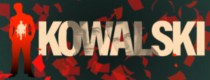 Silhouette of a man standing with hands in pockets next to Kowalski in capital letters